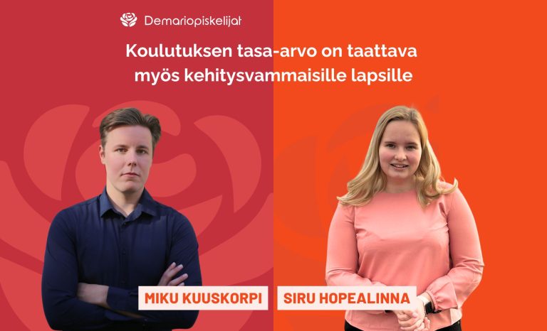 Kehitysvammaisten lasten jääminen Orpon hallituksen jalkoihin on estettävä